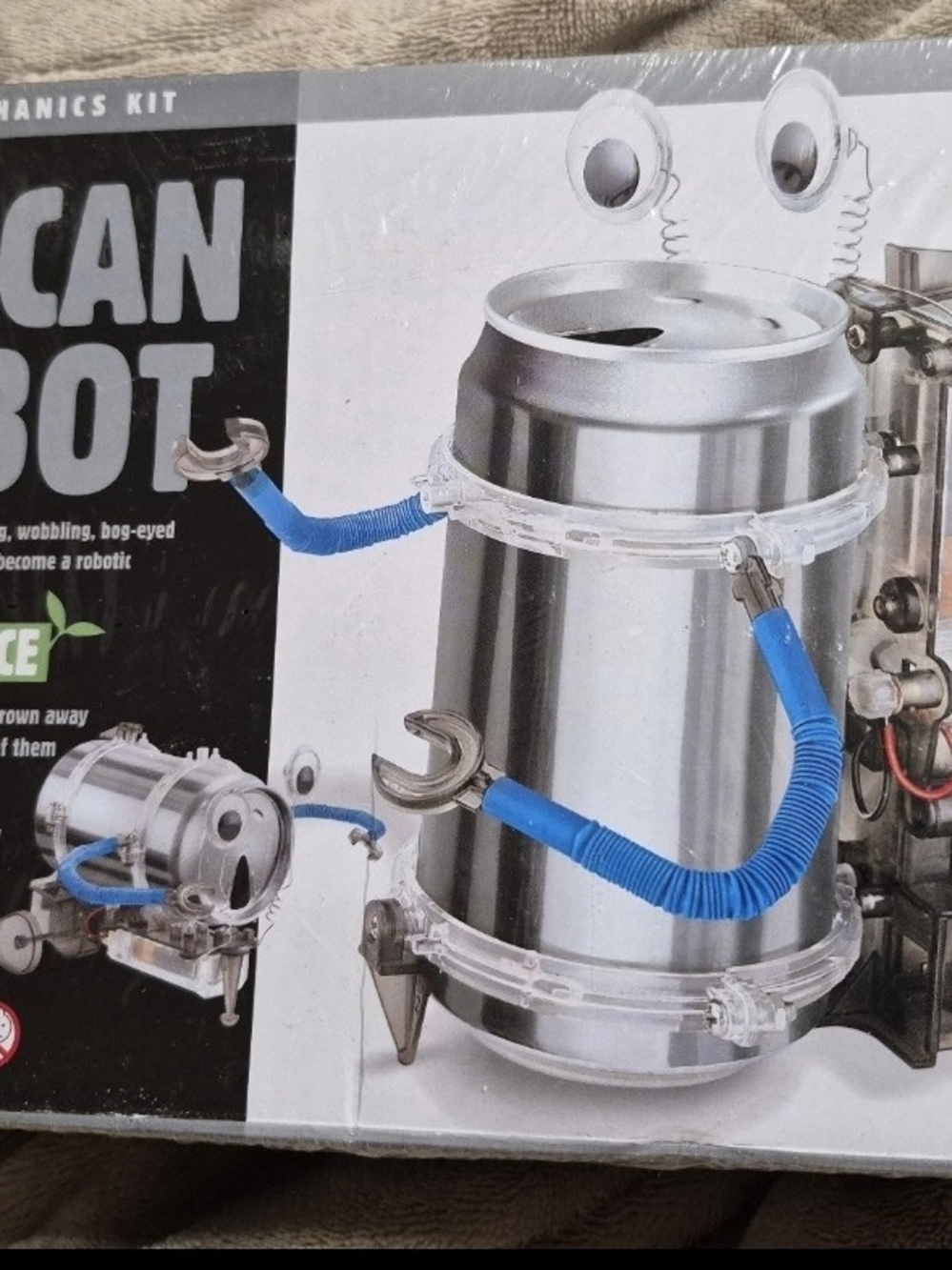 BNIB  DIY Can Robot Kit - Silver & Blue